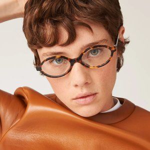 Miu Miu Women Eyeglasses Honey Havana Clear MU04ZS REGARD VAU08N BRAND NEW